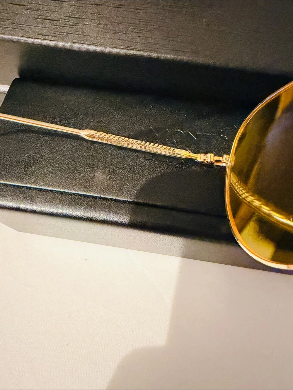 Montblanc Gold Frame Sunglasses with Yellow Lenses
